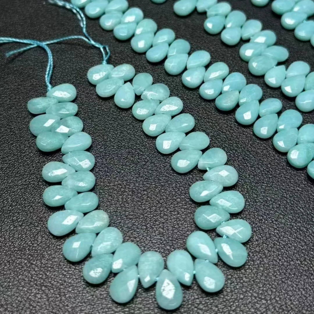 Amazonite Pear Faceted 6*9mm 17cm Loose Beads for DIY Jewelry Making Nature FPPJ Wholesale