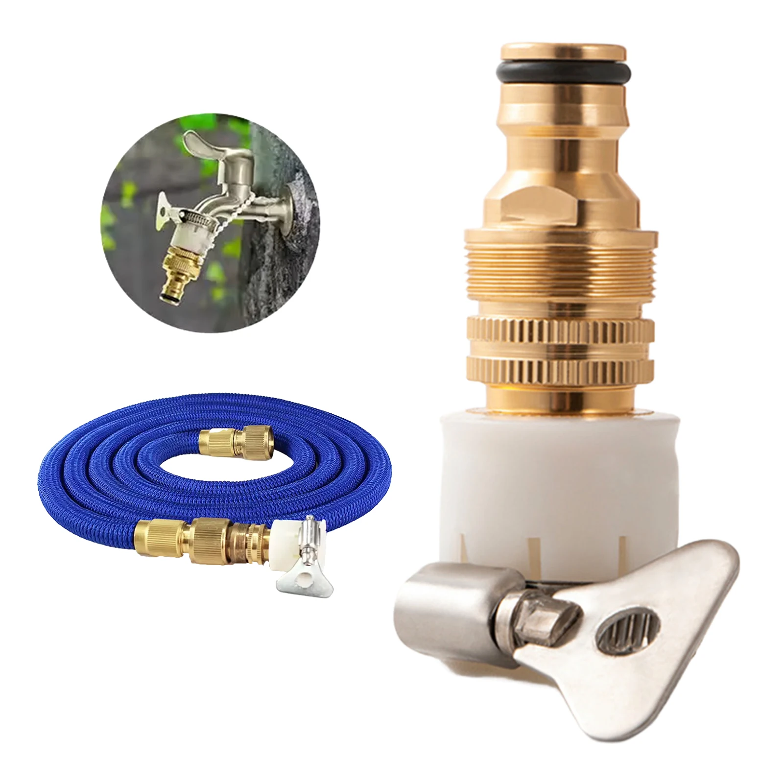 

Multi-function Faucet Connector Sturdy and Durable Kitchen Sink Faucet Connector for Sink Shower Washing Machine & Pet Bathing