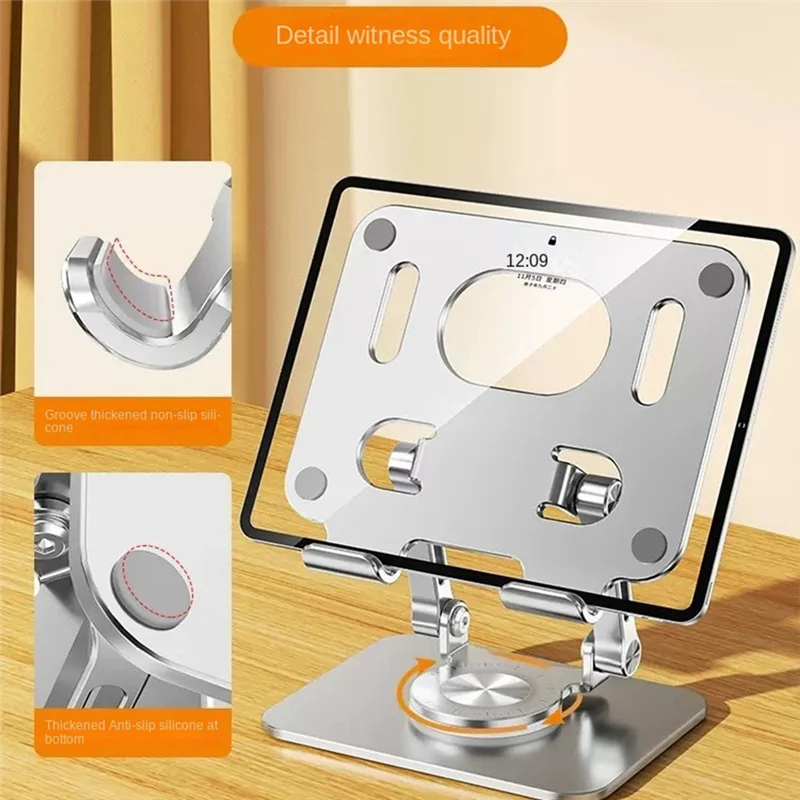 คิวเว-360 °   ที่วางแท็บเล็ตแบบหมุนได้ขาตั้งโต๊ะขนาดเล็กแบบพับได้ปรับความสูงได้