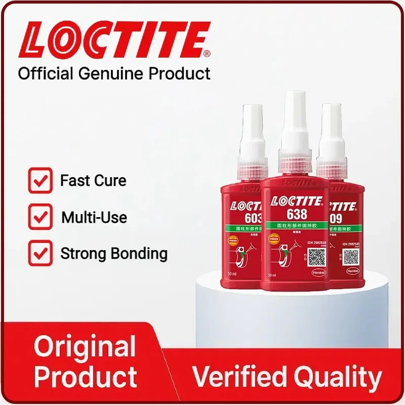 Loctite 638 High Strength Retaining Adhesive for 50ml & 250ml, Fast Cure, Thread Locking & Sealing, Industrial Adhesive