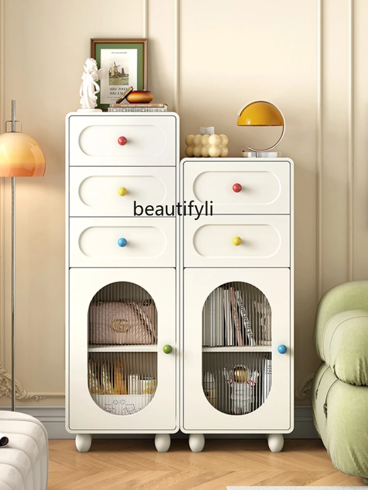 French Cream Style Chest of Drawers Five-Bucket Cabinet Chest of Drawer Storage Cabinet Sofa Side Cabinet