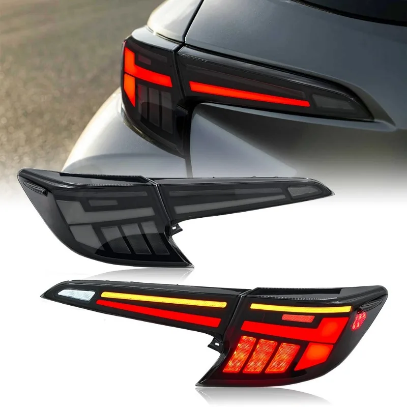 New Arrivals LED Tail Lights For Toyota Corolla Hatchback 2020-2024 Smoke Lens Rear Lamps Assembly Sequential Turn Signal 1Set
