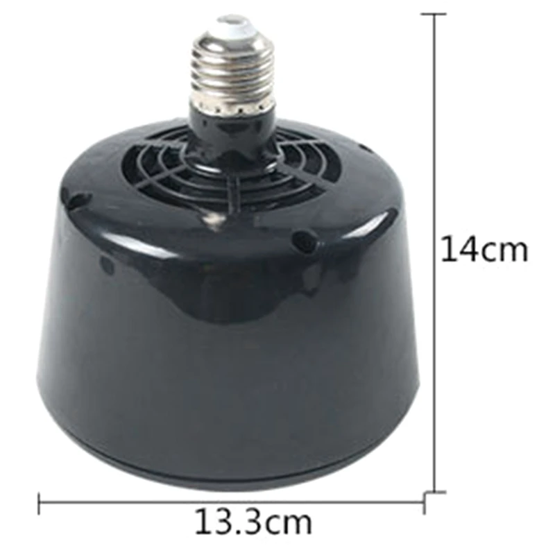 1 PCS Heating Lamp Warm Air Lamp Reptile Insulation Lamp Smart Constant Temperature For Pets Brooding (Black)