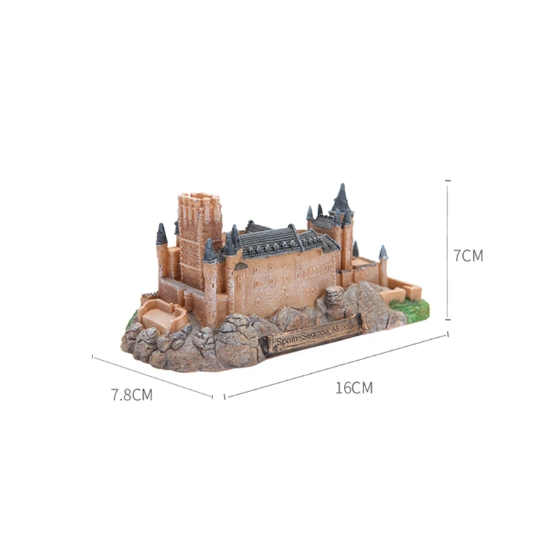 Spanish Segovia Castle Model Desktop ornaments World Famous Architecture Alcazar de Segovia Resin Crafts Home Decoration