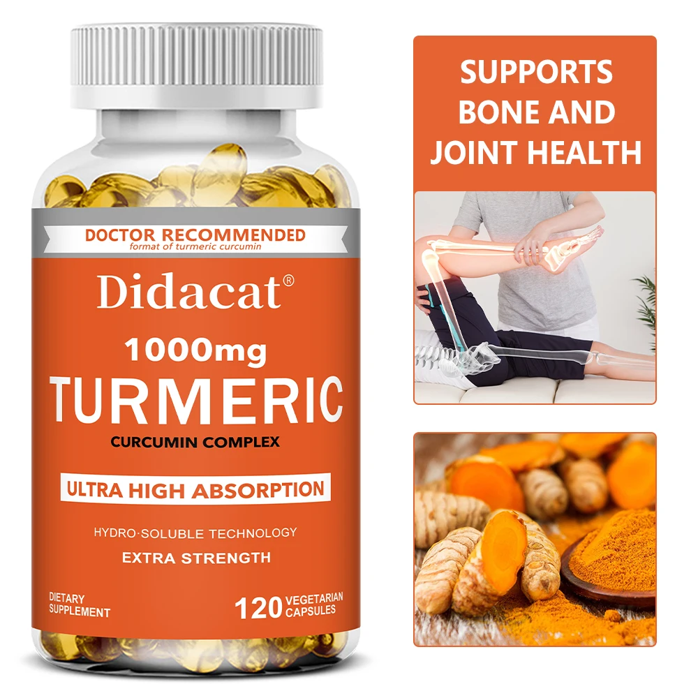 

Turmeric Curcumin - 1000 Mg, Supports Joint Health, Antioxidant, Supports Immune, Heart, Digestive Health - 120 Capsules