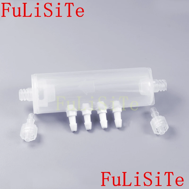 White Shunt Printer Ink Circulation Splitter Filter Buffer Bottle for UV Machine Eco Solvent Printer