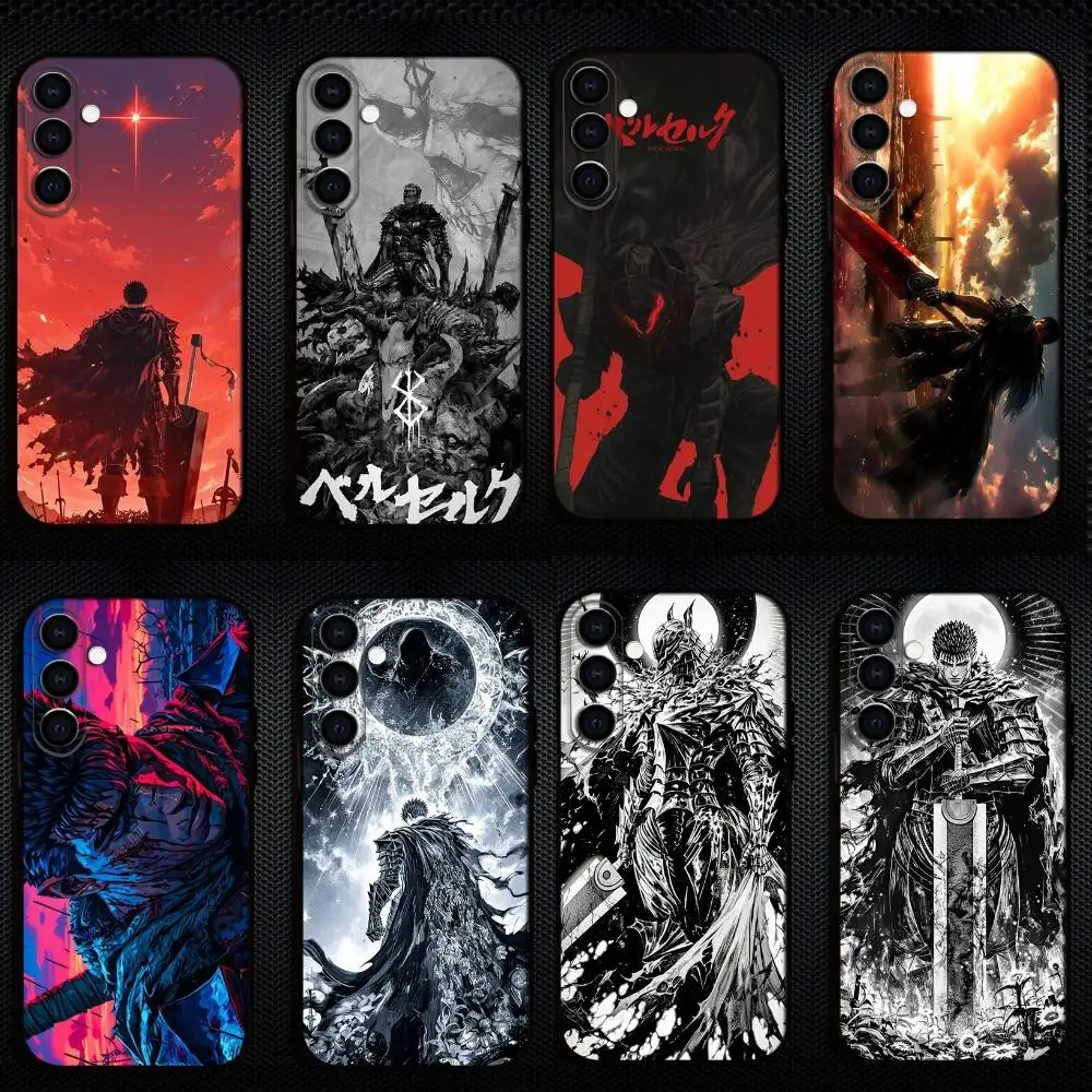 

Classic Anime B-Berserk G-Guts Phone Case For Samsung Galaxy A73,A72,A71,A70,A53,A52,A51,Others Soft Black Cover