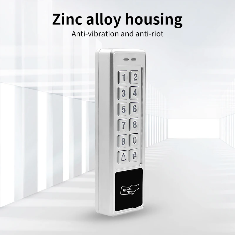 125Khz RFID Access Control Keypad EM Card Reader Door Access Control System Door Lock Opener Keyboard System Waterproof Wiegand