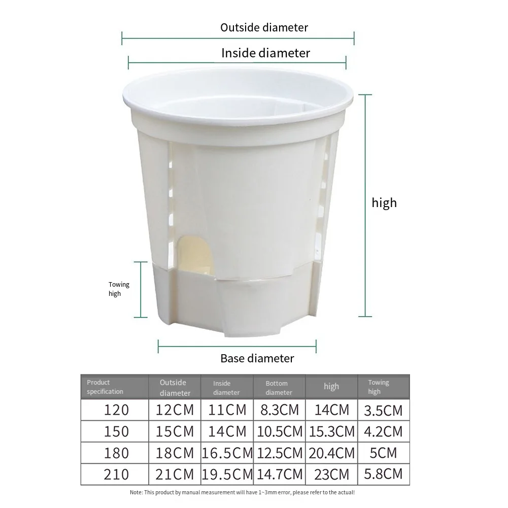 15PCS Plastic Self Watering Pots 4.72inch 5.91inch 7.09inch for Indoor Outdoor Plants with High Drainage Holes