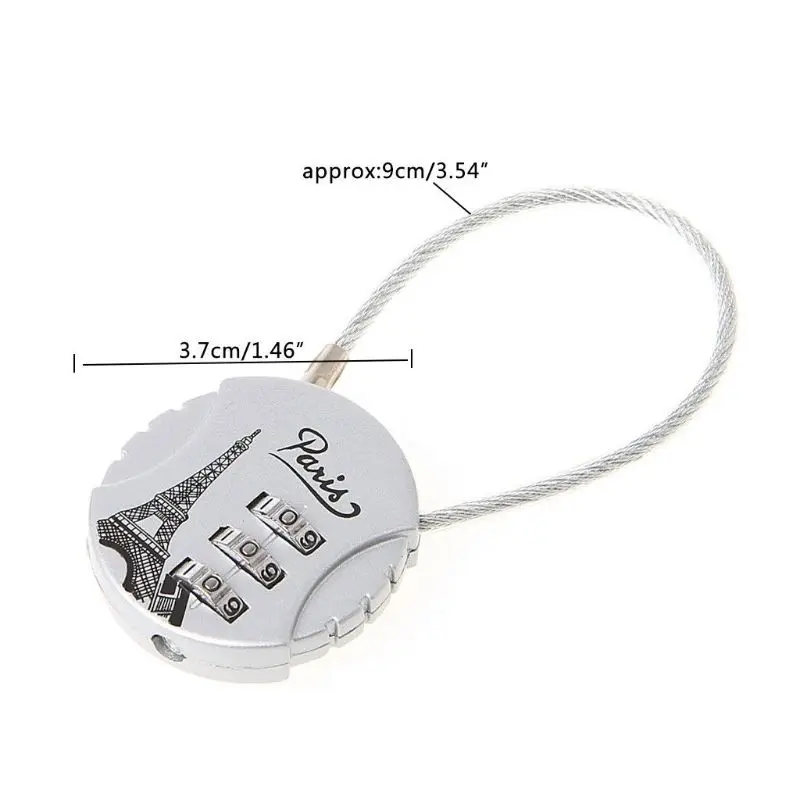 3-digit Travel Combination Lock Mini Padlock Backpack Security Lock Resettable Luggage Locks Weather-proof Drop Shipping