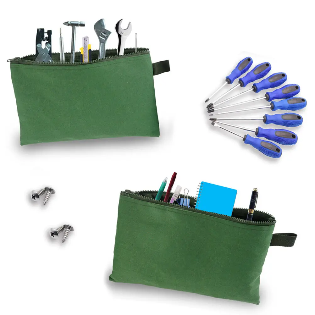 

4pcs Bag Large Capacity Canvas Zipper Organizer Storage Bags Thick Wrench Holder Multi Function Pouch Tool Protection Easy