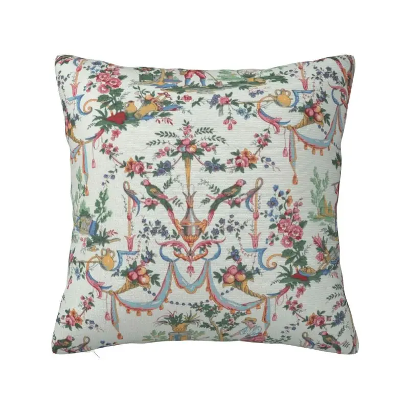 Custom Antique French Toile De Jouy Cushion Cover 45x45cm Velvet Traditional France Art Pillow Case for Car Square Pillowcase