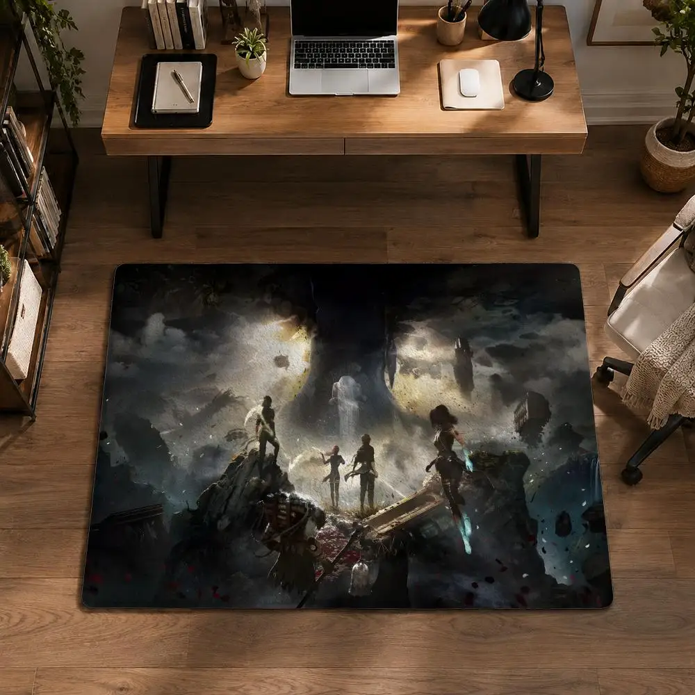 Clair Obscur Expedition 33 Floor Mat Flannel Non-Slip Washable Soft Rug For Bathroom Kitchen Bedroom Living Room Home Decor