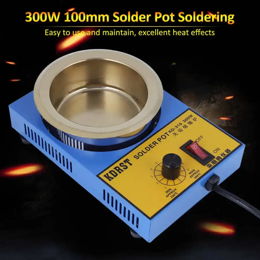 300W 100mm Lead free Solder Pot Soldering Desoldering Bath Titanium Plate Lead free soldering furnace