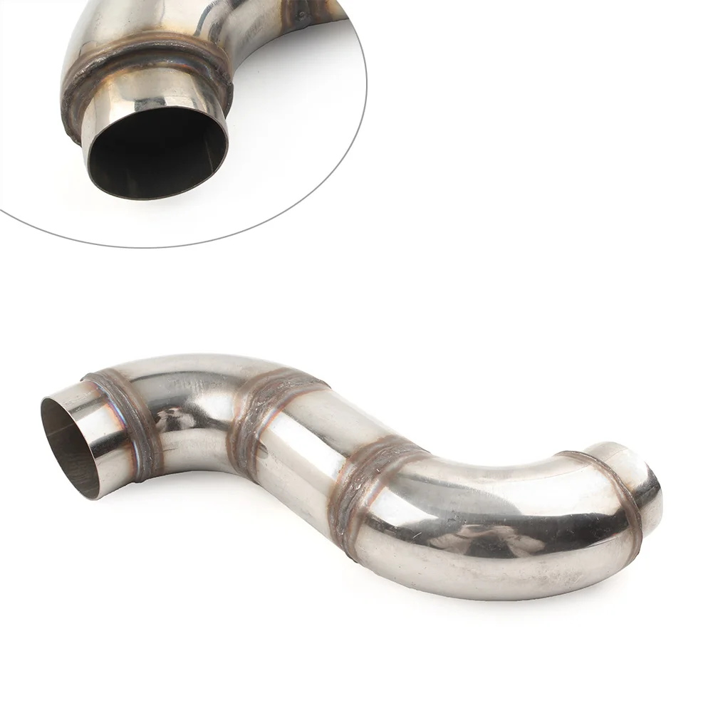 38-57mm Motorbike Bike Cleaner Pod Inlet Intake Stainless Steel Elbow Interface w/ Clips
