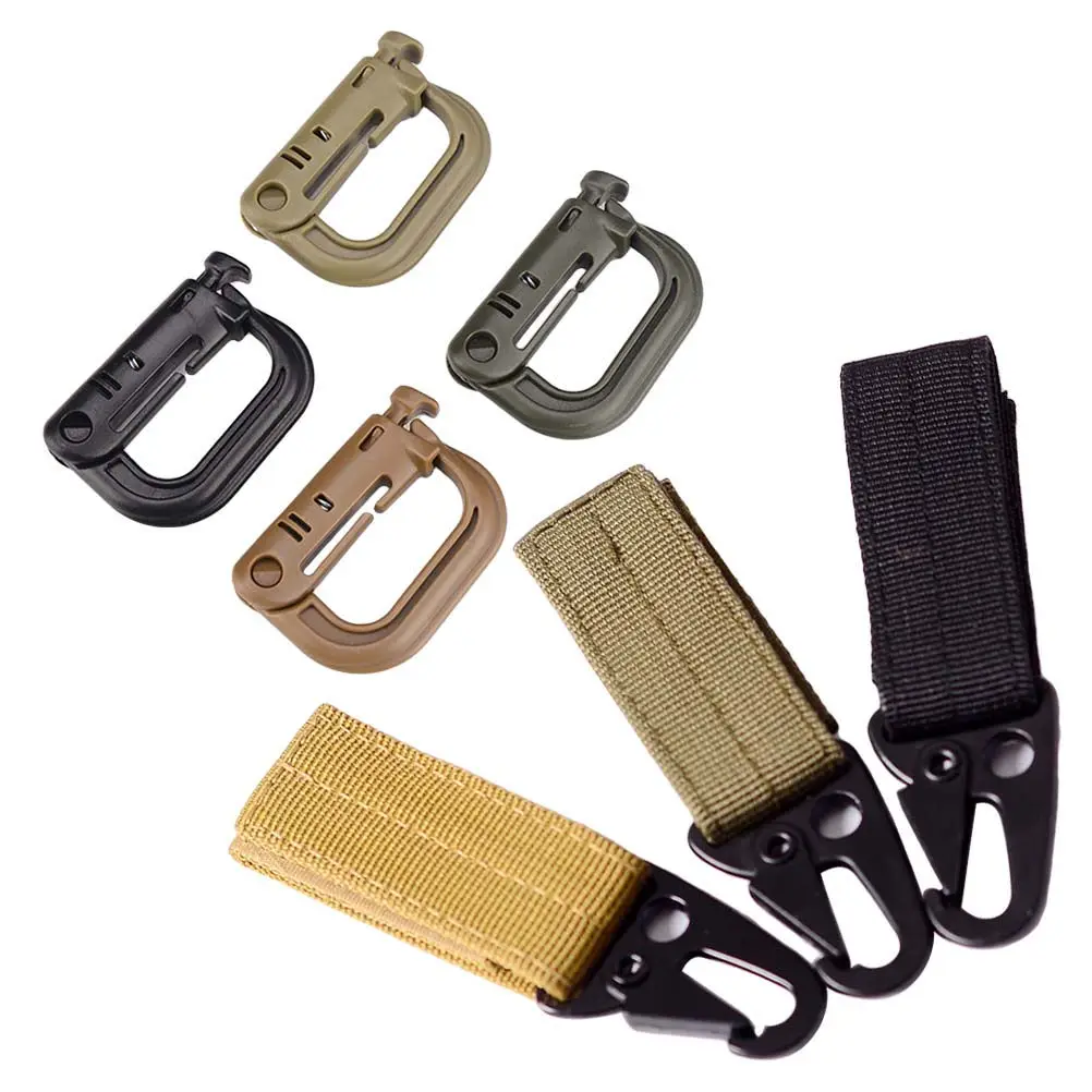 

7Pcs Nylon Ribbon Hanging Buckle Set Double Layer Thickened Mountain Climbing Hook Multi Function Belt Carabiner Backpack