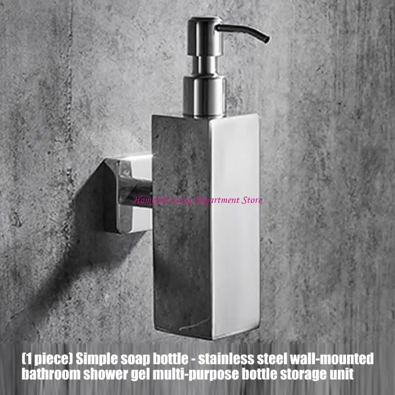  Stainless Steel Wall Mount Soap Dispenser Shower Bottle Pump For Bathroom Shower Gel Organizers And Storage
