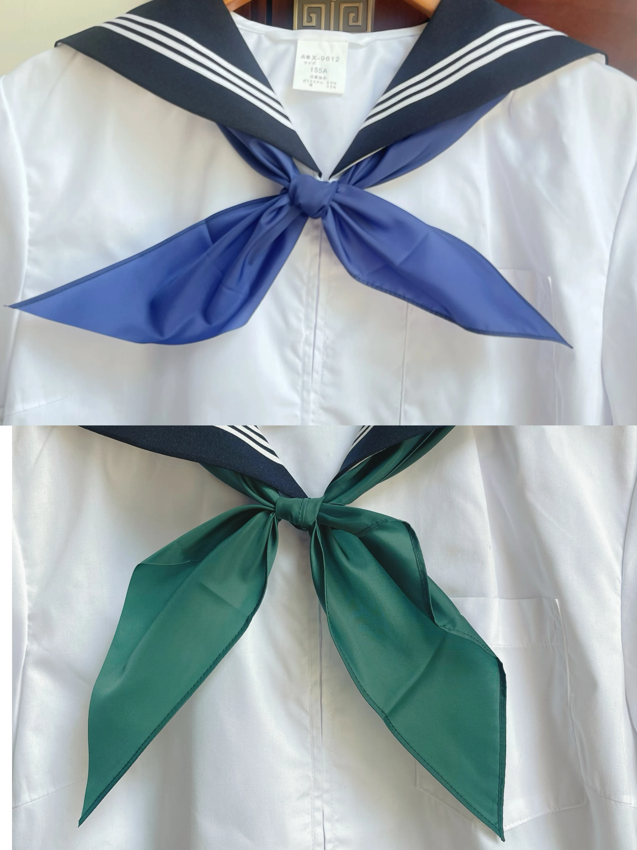 新しい手作りの小さな三角形ナイロンスカーフ-jk制服襟タイ-韓国風-無地-早朝の川に最適-hブランド