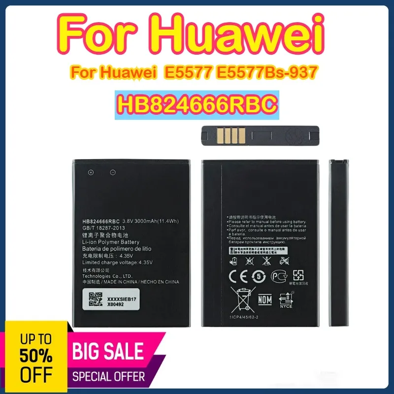 

HB824666RBC 3000 мАч 3,8 В аккумулятор для мобильного телефона Huawei E5577 E5577Bs-937