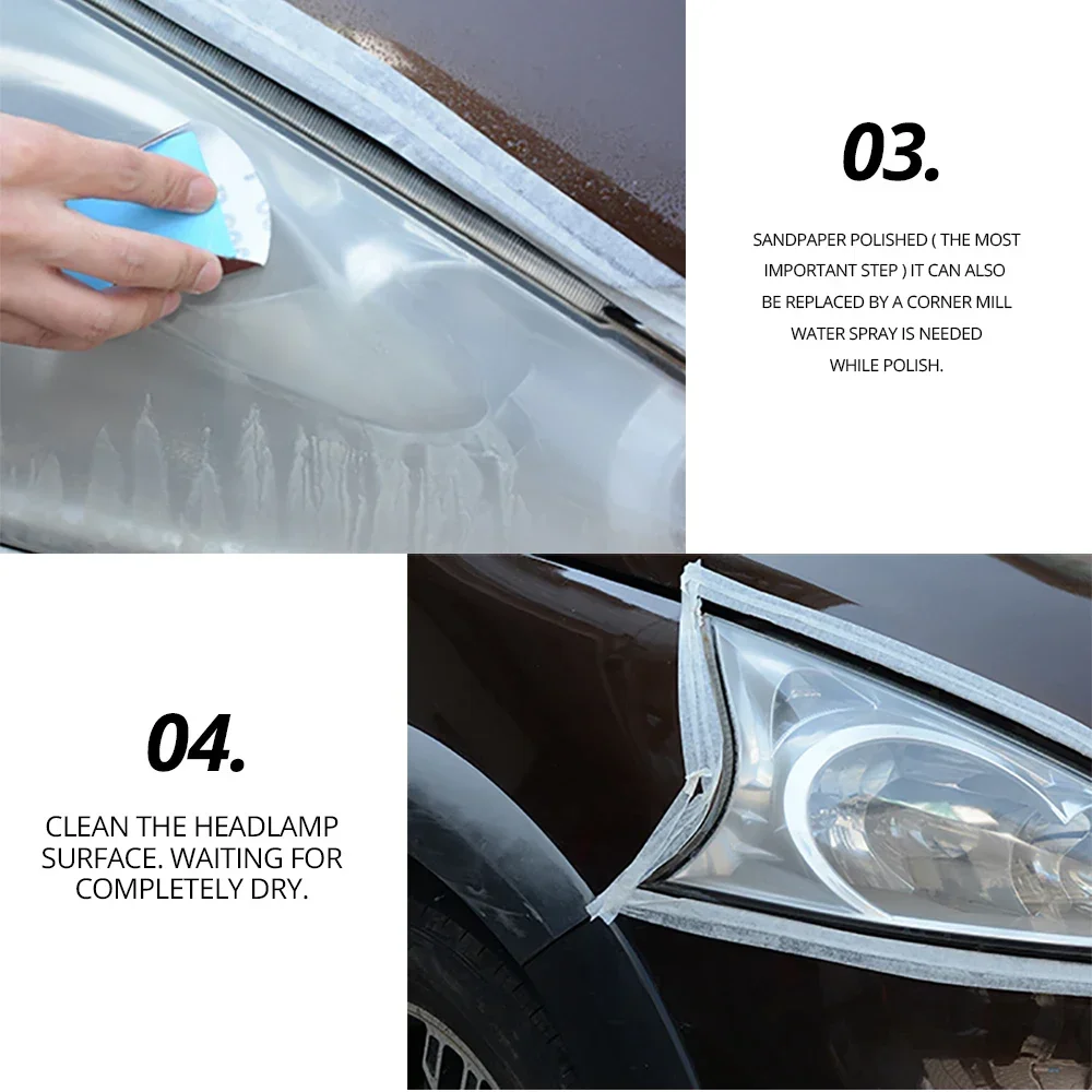 1set 30ml Car Headlight Repair Coating Oxidation Rearview Anti-scratch Paint Cleaner Headlamp Assembly Auto Care Tools Cleaning