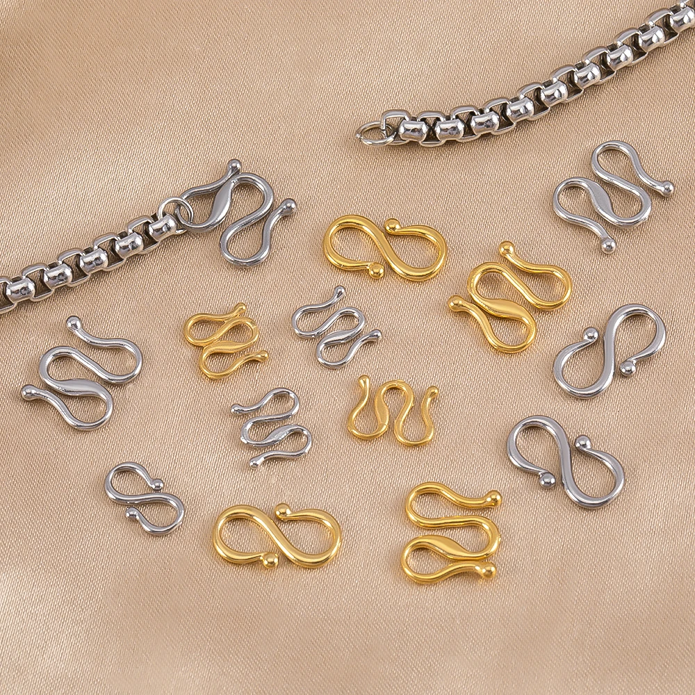 

1/10pcs Stainless Steel S Shape M Shape End Clasps Hooks Connectors For Jewelry Making Handmade Bracelets Necklace Accessories