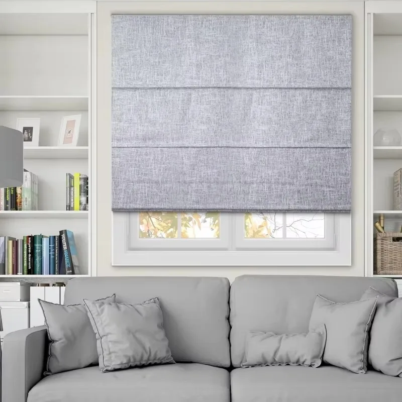 

Modern Design Luxury Customized Made Blackout Spring Control Cordless Roman Shades Blinds for Home