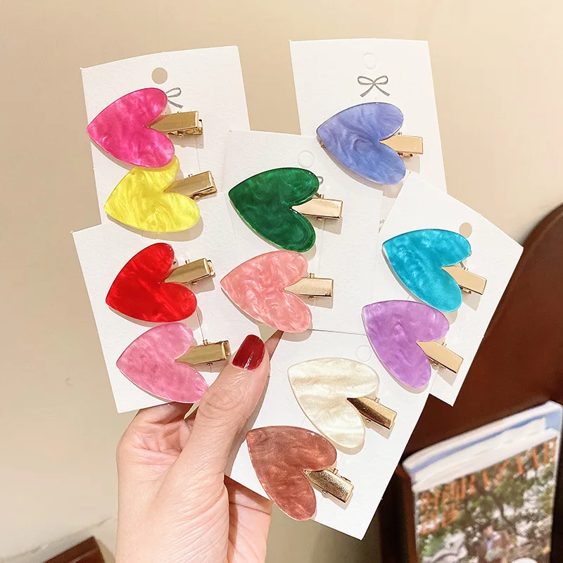 

Japanese Style Cute Hair Clips for Girls, Korean Style Side Bangs Heart Hairpins, Side Clips, Bangs Clips, Hair Accessories