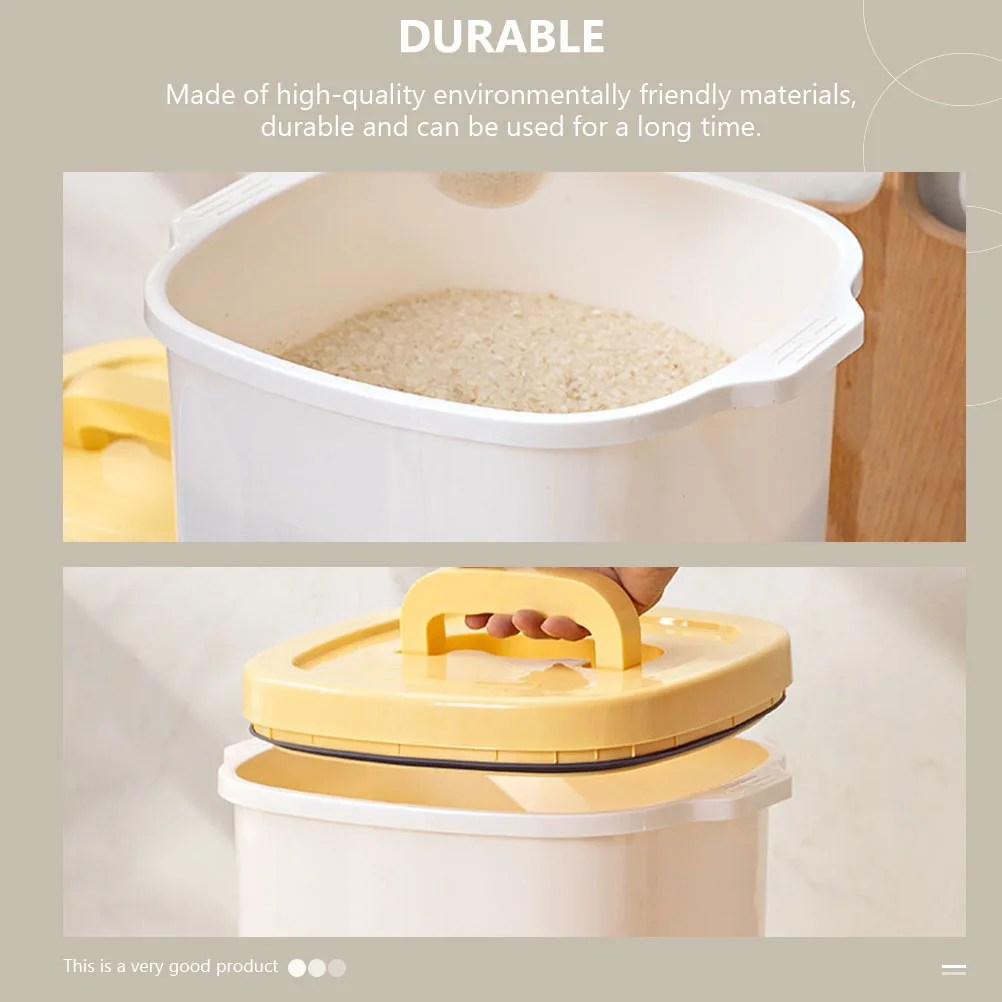 

1Set Sealing Rice Bucket Heavy Duty Food Grade Plastic Moisture Dust Proof Kitchen Storage for Rice Flour Beans Grains Container