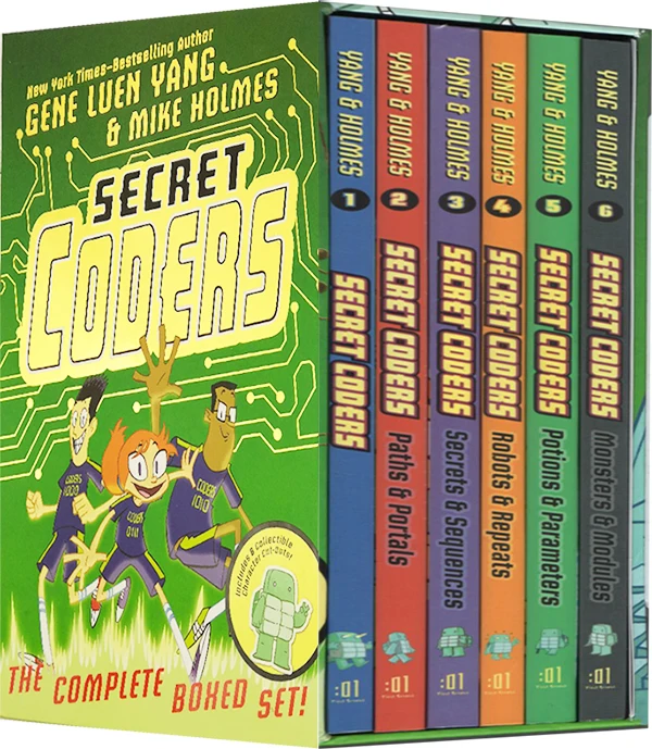 

English Secret Coders Secret Coders 1-6 complete comics elementary school science computer science STEM books STEAM