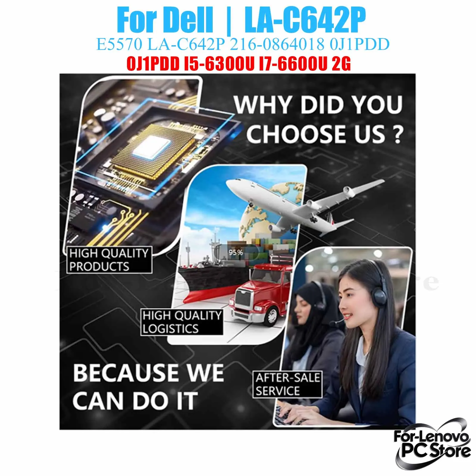 

LA-C642P For DELL Latitude E5570 LA-C642P Notebook Motherboard i3 i5 i7 CPU 100% Tested Laptop Mainboard