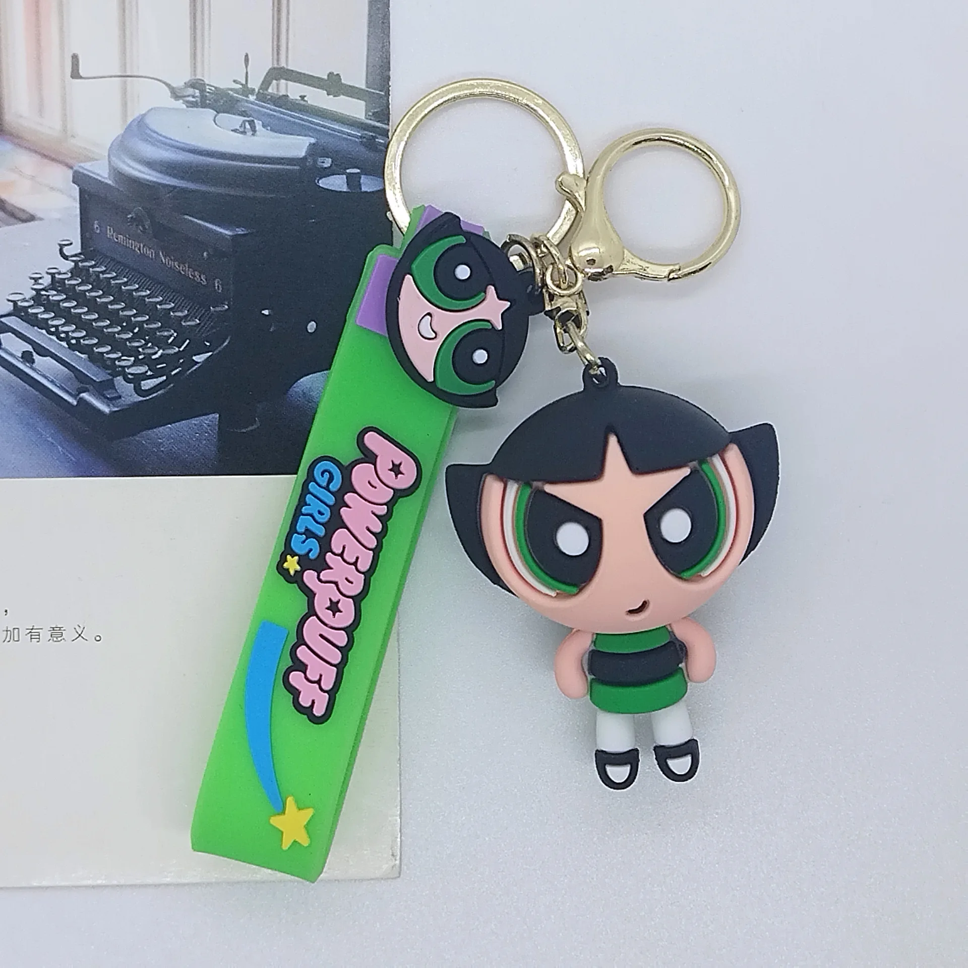 Cartoon Cute Powerpuff Girls Key Chain Doll Key Chain Small Pendant Doll Small Gift Key Pendant