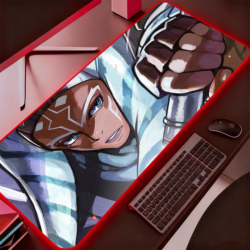 

RGB Star Wars Mouse Pad Lockedge Backlight Gaming Accessories Computer Gamer Keyboard LED Mouse Mat Desk Mousepad Durable