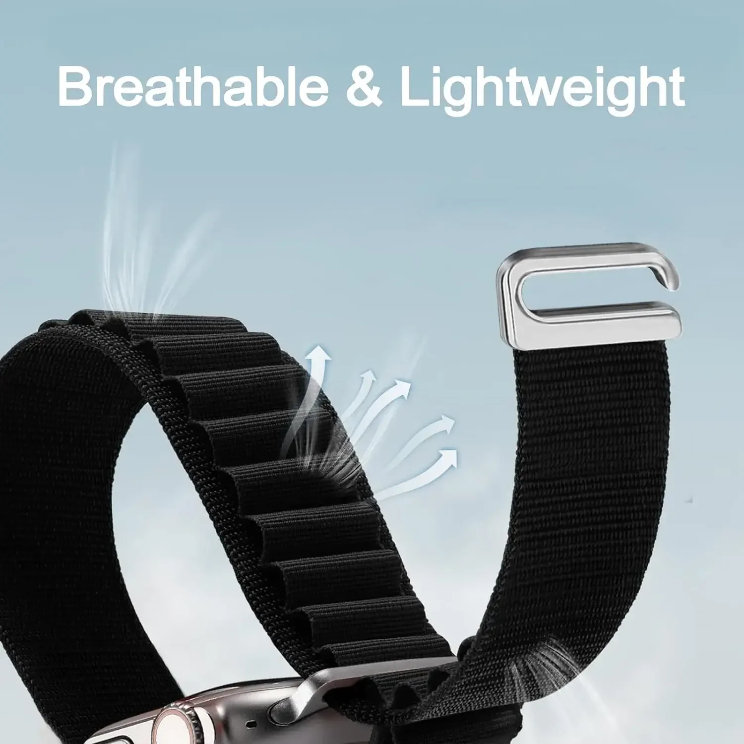 アルパインループストラップ Apple Watch 9 8 7 6 5 4 SE 45mm 41mm 44mm Ultra 3 2 バンド 49mm ナイロンブレスレット iWatch 11 10 46mm 42mm correa対応