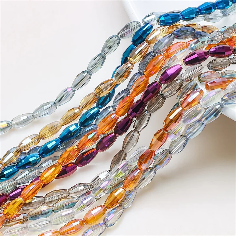 6x10MM Upscale Import AB Austra Crystal Glass Melon Seeds Shape Loose  Beads for Jewelry Making DIY Bracelet Accessories Finding