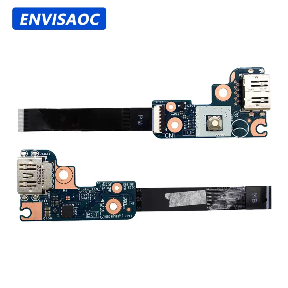 For Dell Inspiron 14 Plus 7430 7435 Laptop I/O USB Jack Port Power Button Board with Cable Switch Repairing Accessories 223570-1