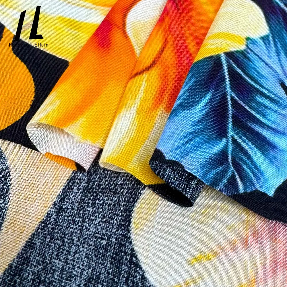 Random Design Polyester Fabric Digital Print Material for Clothing/Upholstery Lightweight & Wrinkle-Resistant