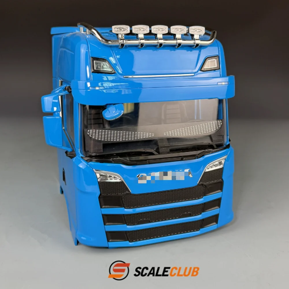 Cabine SCALECLUB 1/14 770S com suporte dedicado e iluminação modificada de olho de demônio de dois canais