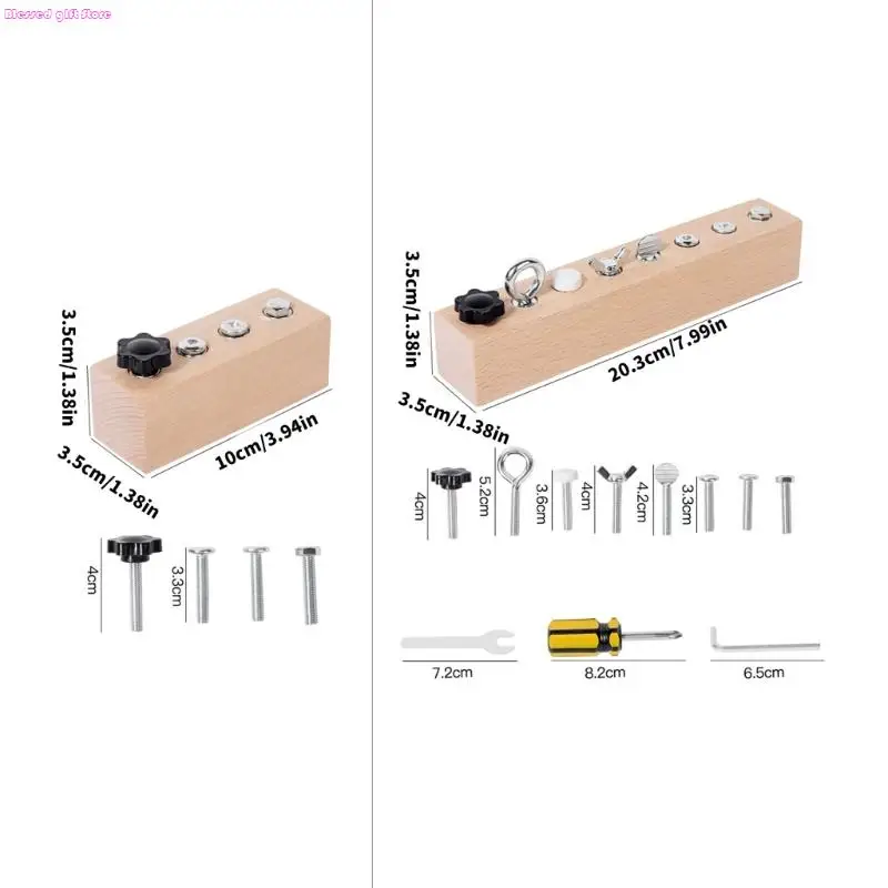 D0JC Educational Wooden Construction With Realistic Tools For Preschool Skill Building