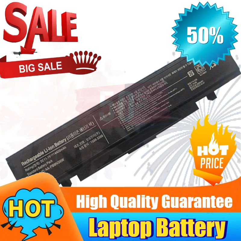 SWZY AA-PB9NS6B 11.1V 4400mAh New Laptop Battery for Samsung PB9NC6B R580 R540 R519 R525 R430 R530 RV511 RV411 RV508 R528