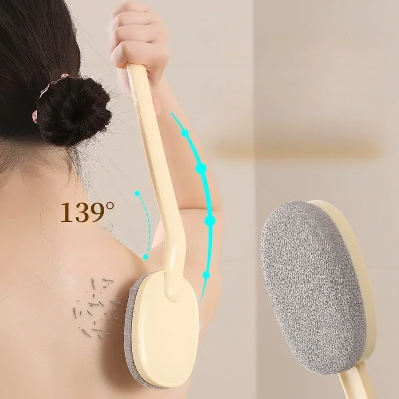 Exfoliating Bath Shower Brush With Long Handle Reusable Back Scrubber Brush Bathroom Body Brush Deep Cleaning Durable Body Brush