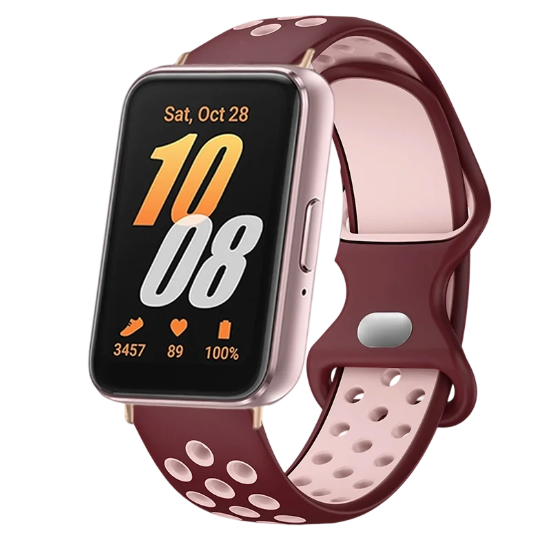 حزام بفتحة دائرية مسامية مناسب لساعة Samsung Galaxy Watch Fit3 الذكية Correa المتوافقة مع ساعة Samsung Galaxy Watch Fit3