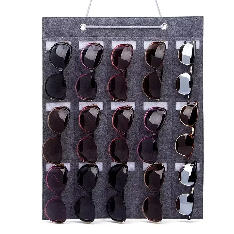 High Quality 15 Grids Glasses Organizer  Wall Hanging  Sunglasses Eyeglass Container