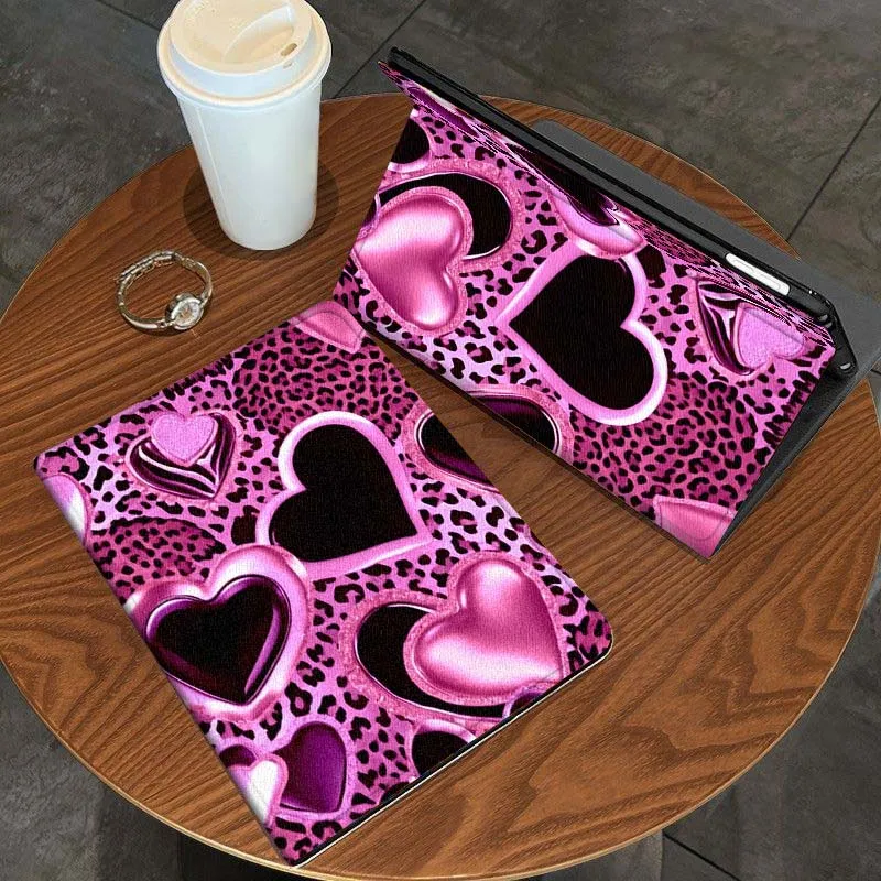 

Leopard print heart pattern For iPad Pro Air Mini 1 2 3 4 5 6 7 7th 8th 9th 10th 11th 10.2 9.7 10.5 10.9 11 12.9 Tablet Case