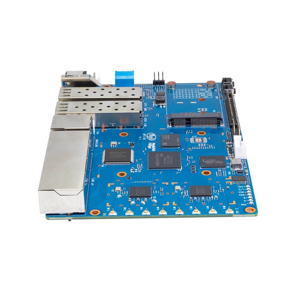 Banana Pi BPI-R3 MediaTek MT7986 Quad core Cortex A53+MT7531Chip 2G DDR RAM 8G eMMC Support Linux 5.4 EC25 LTE 4G SD Card