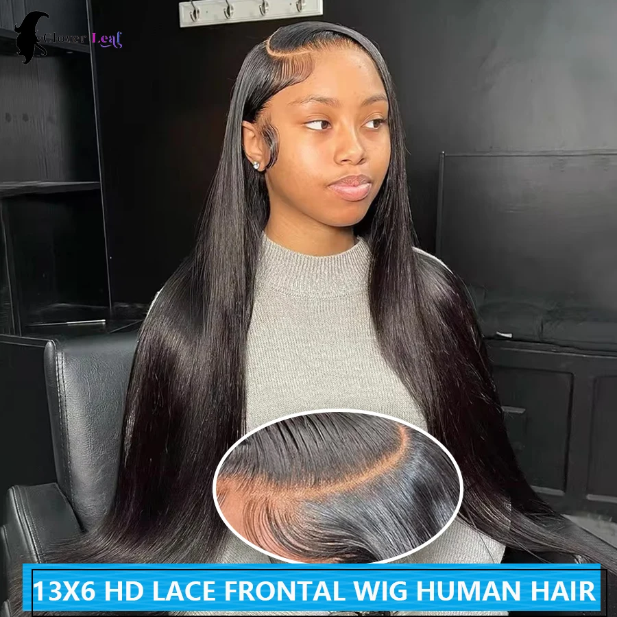 26 Inch HD Lace Front Human Hair Wigs Straight 13x4 13x6 Transparent Lace Frontal Human Hair Wigs Pre Plucked Wigs For Women