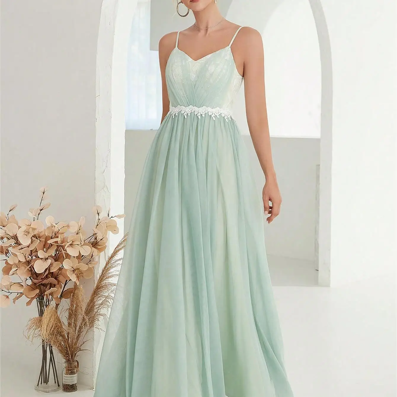 

Ele Long Evening Gown Women's New Sle Sexy Par Dr Maxi Wedding Gown Mid-waist Silky Bodycon for Wedding And Banquet