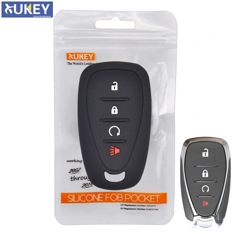 For Chevrolet Camaro Cruze Malibu Sonic Impala Volt 2016-2018 Silicone Remote Key Case Fob Shell Cover Skin Holder 4 Button