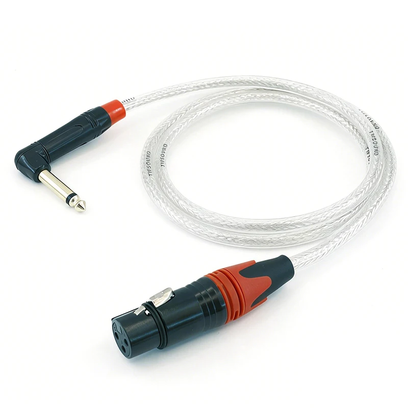 Female XLR to TS  Jack Microphone Cable Unbalanced 3 Pin XLR Female to Quarter TS Male Mic Cord Dynamic Microphone Guitar Mixer