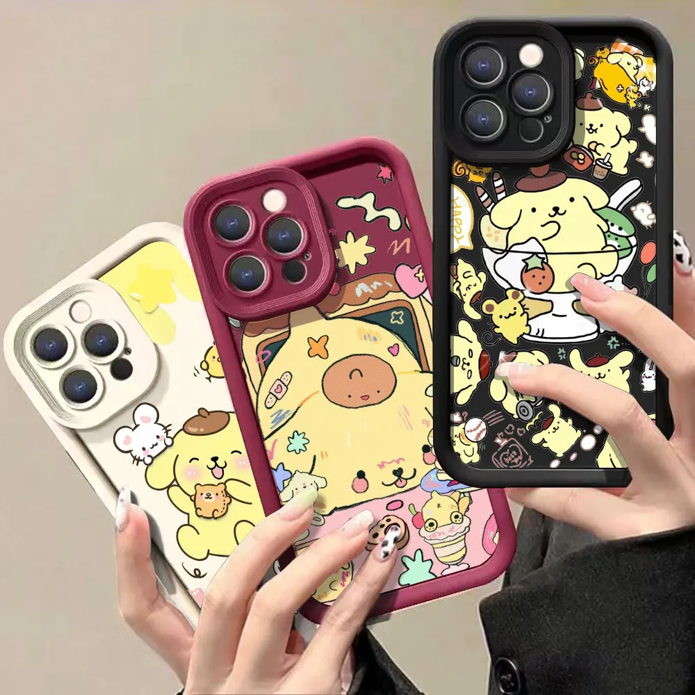 

PomPom Purin Cute Dog Anime Phone Case For OPPO Reno 11 10 ProPlus 8 8T 7 7Z 6 6Z 5 4 Pro Cases Liquid Silicone Shockproof Cover