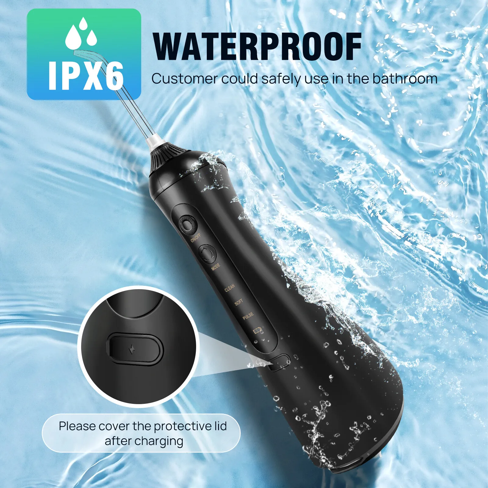 الأسنان عن طريق الفم الري جهاز تنظيف الأسنان بالماء موضوع الأسنان اختيار الفم غسالة 6 فوهات 3 طرق 320 مللي خزان IPX6 مقاوم للماء